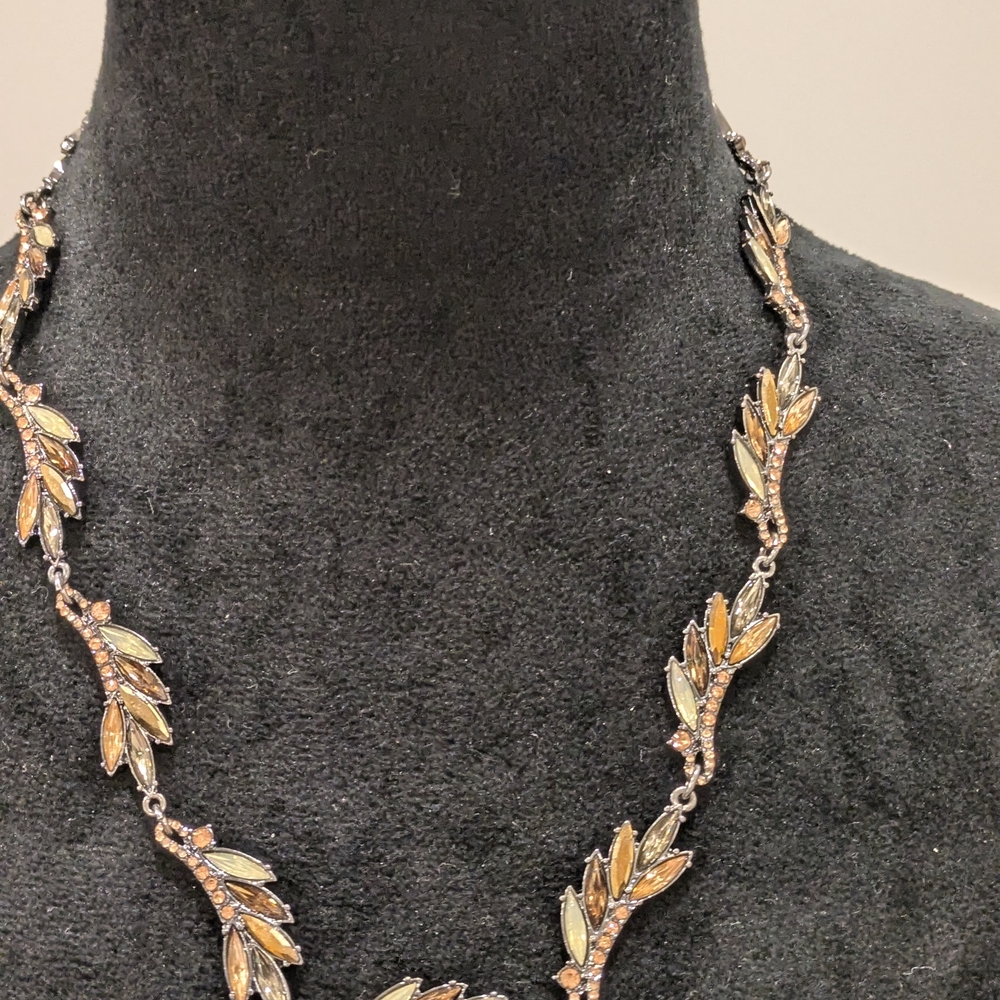 Lot Of 4 Silver and Gold Botanical Leaf Necklace.